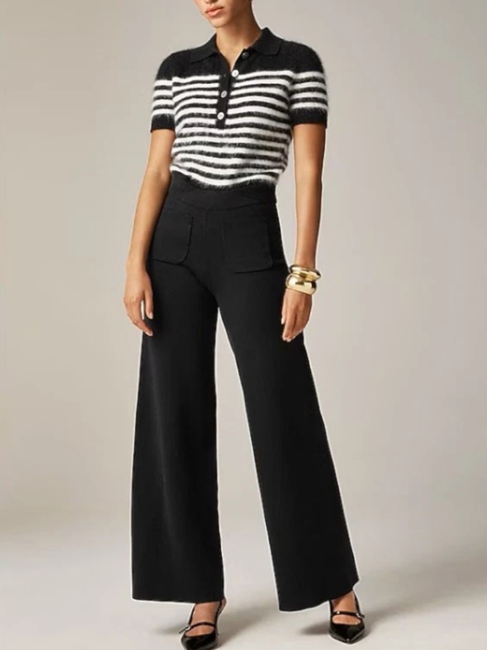 J. Crew Sailor Sweater Trousers Knit Pants In Black Tencel Blend Blend Size XS